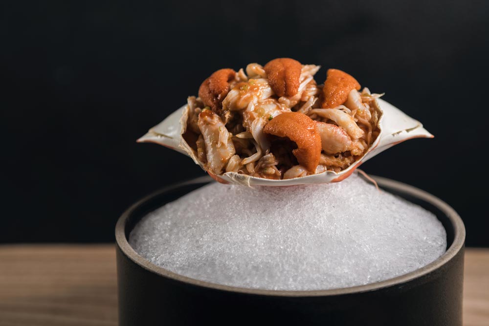 Flower Crab, Uni, Mitsuba, Sudachi available at Ronin (photo by Siu Yan Fung)